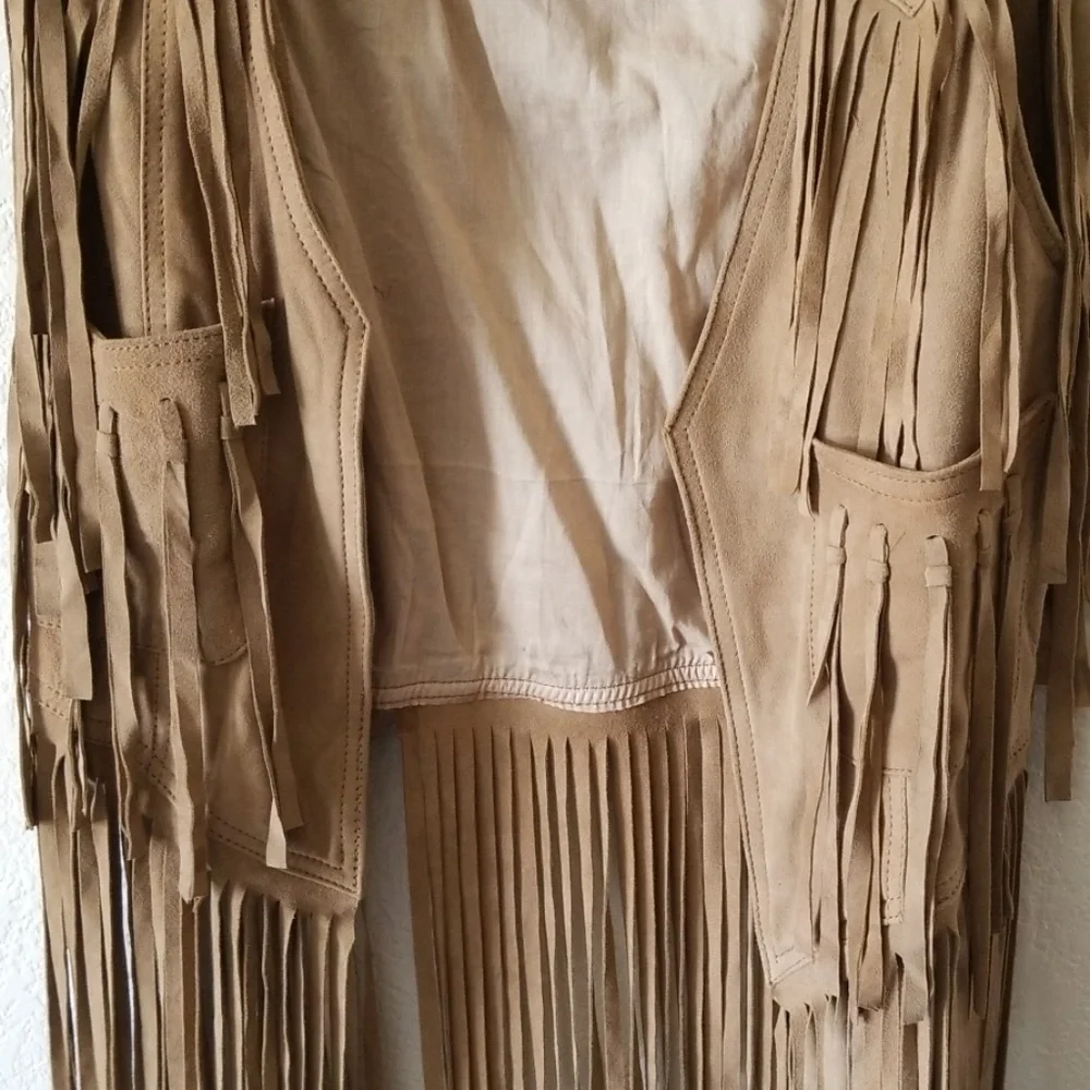 Swap w I speak mermaid ❤️ Spell Vintage Suede Fringe Vest - Picture 5 of 5